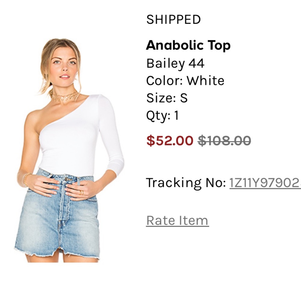 NWOT White One Sleeve Top